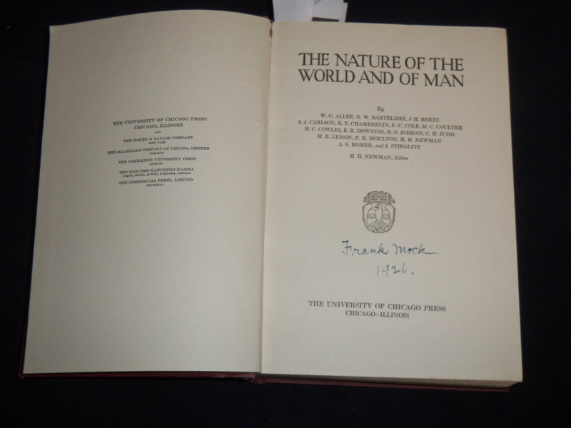 1926 THE NATURE OF THE WORLD AND OF MAN - UNIVERSITY OF CHICAGO - KD 5980D