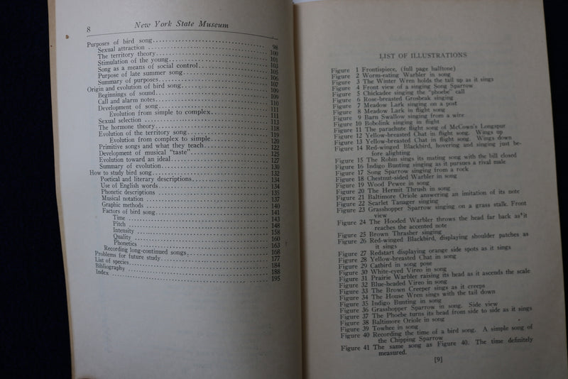 1929 BIRD SONG SOFTCOVER BOOK BY ARETAS A. SAUNDERS-NEW YORK STATE MUSEUM- K 876