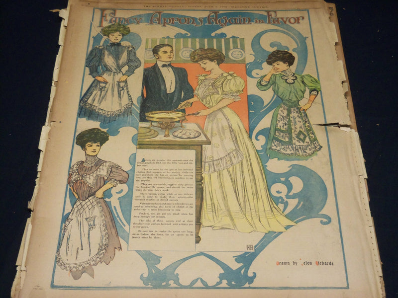 1907 THE BOSTON HERALD SUNDAY MAGAZINE SECTIONS LOT OF 14 - NICE PHOTOS - UP 91