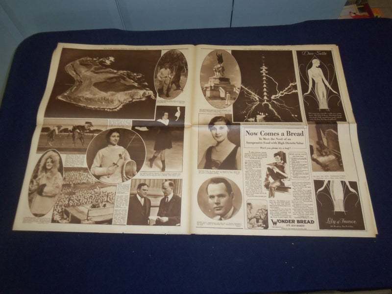 1929 MARCH 10 NEW YORK HERALD TRIBUNE GRAVURE SECTION -WASHINGTON BRIDGE-NP 4989