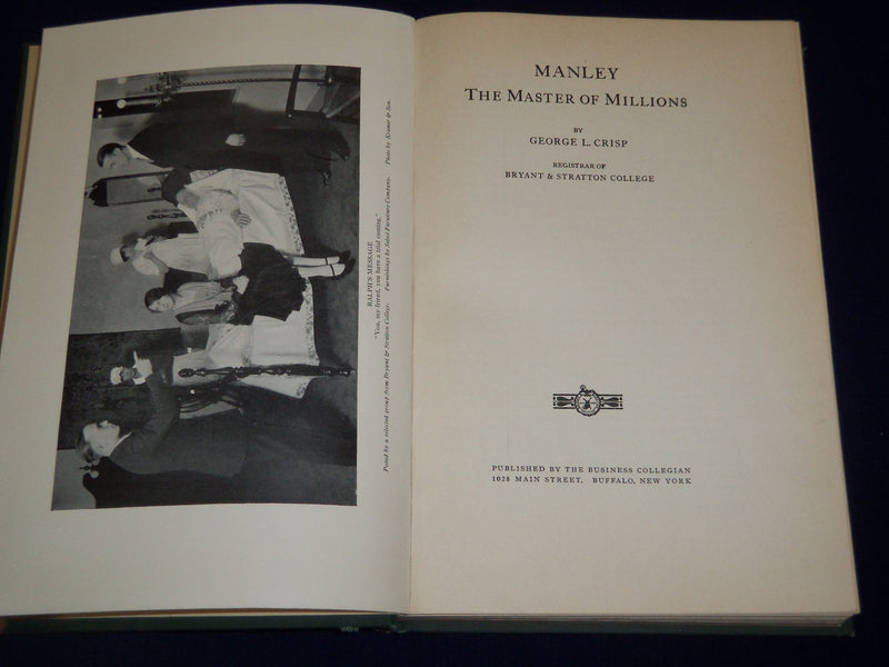 1927 MANLEY THE MASTER OF MILLIONS BOOK BY GEORGE CRISP - KD 3540