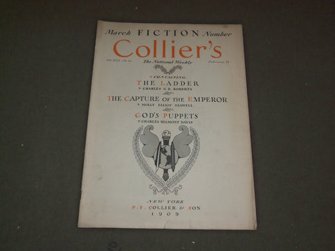 1909 FEB 27 COLLIER'S MAGAZINE - GREAT ILLUSTRATIONS, ARTICLES & ADS - F 600