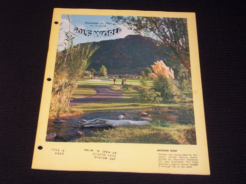 1964 NOVEMBER 13 GOLF WORLD MAGAZINE - ARIZONA GOLF FRONT COVER - E 7375