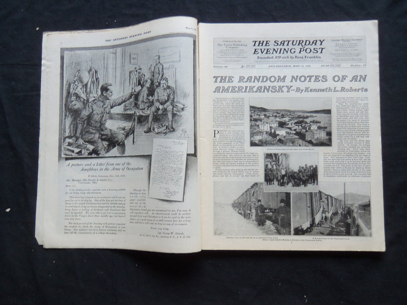 1919 MAY 17 THE SATURDAY EVENING POST MAGAZINE - ILLUSTRATED COVER - SP 929