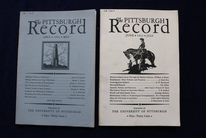 1932-1934 THE PITTSBURGH RECORD - UNIVERSITY OF PITTSBURGH - LOT OF 8 - O 3462