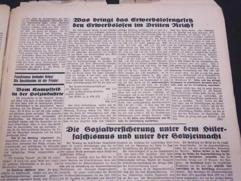 1935-1938 SOLIDARITAT SOLIDARITY NEWSPAPER LOT OF 23 ISSUES - GERMAN - UP 83