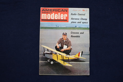 1968 JAN AMERICAN AIRCRAFT MODELER MAGAZINE - CURTISS JN-4 JENNY COVER - E 11340