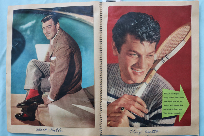 1950'S HOLLYWOOD ACTORS SCRAPBOOK - MARLON BRANDO-TONY CURTIS-ALAN LADD- E 26495
