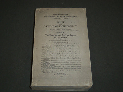1923 GUIDE TO THE INSECTS OF CONNECTICUT BULLETIN NO. 34 - NICE ILLUS. - KD 988