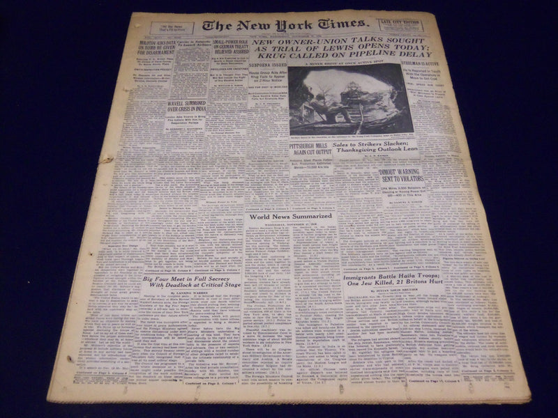 1946 NOVEMBER 27 NEW YORK TIMES - TRIAL OF LEWIS OPENS TODAY - NT 831