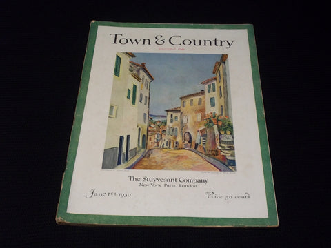 1930 JANUARY 15 TOWN & COUNTRY MAGAZINE - ELISEE MACLET FRONT COVER - E 2535