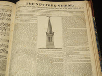 1832-1833 NEW YORK MIRROR AND LADIES GAZETTE BOUND VOLUME - ENGRAVINGS - R 89L