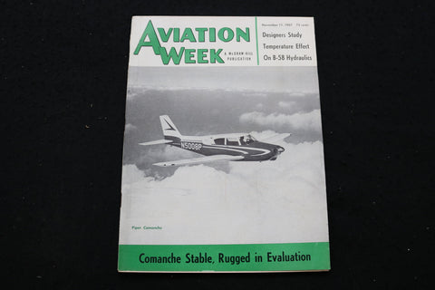 1957 NOV 11 AVIATION WEEK MAGAZINE - PIPER COMANCHE COVER - SP 4175Q