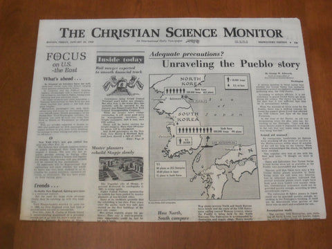 1968 JAN 26 THE CHRISTIAN SCIENCE MONITOR -UNRAVELING THE PUEBLO STORY - NP 4635