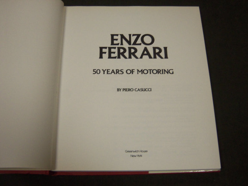 1982 ENZO FERRARI 50 YERAS OF MOTORING BOOK BY PIERO CASUCCI - KD 58