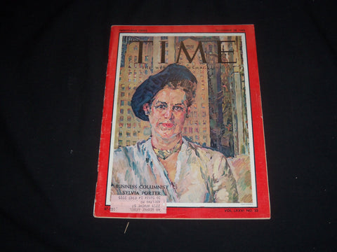 1960 NOVEMBER 28 TIME MAGAZINE - BUSINESS COLUMNIST SYLVIA PORTER - T 1772