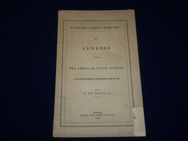 1855 AMERICAN PEACE SOCIETY ADDRESS BOOK - 27TH ANNIVERSARY - J 4552
