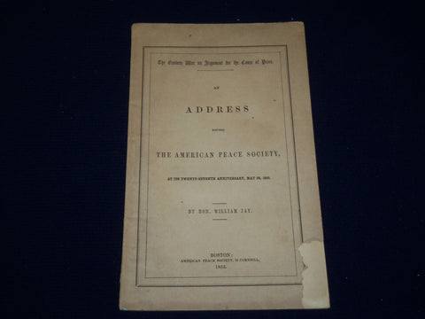 1855 AMERICAN PEACE SOCIETY ADDRESS BOOK - 27TH ANNIVERSARY - J 4552