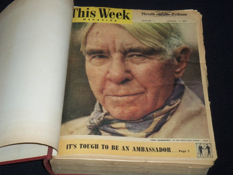 1953 JAN-JUN NEW YORK HERALD TRIBUNE THIS WEEK MAGAZINE BOUND VOLUME - KD 5862C