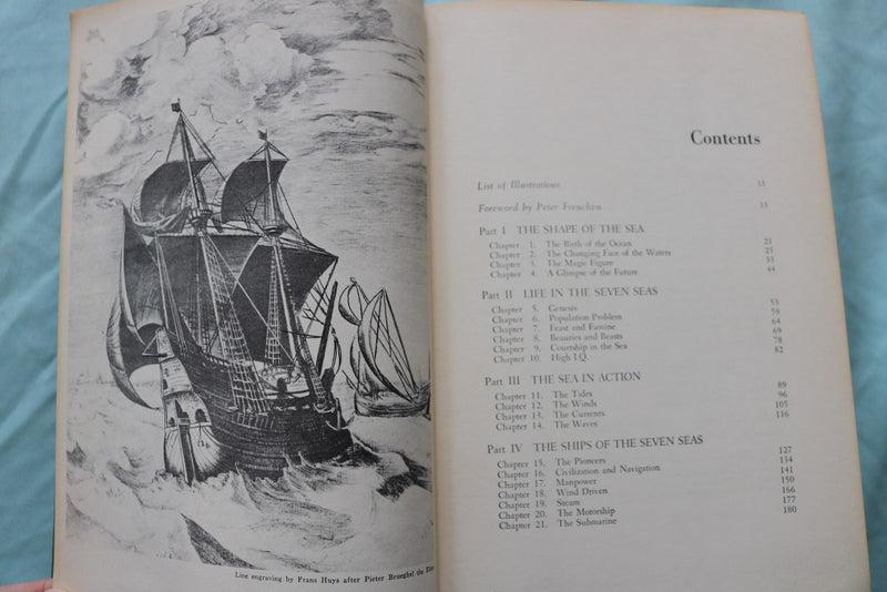 1957 BOOK OF THE SEVEN SEAS HARDCOVER BOOK BY PETER FREUCHEN - KD 9660