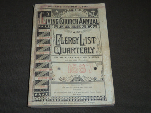 1886 THE LIVING CHURCH ANNUAL & CLERGY LIST QUARTERLY - MILWAUKEE WIS. - J 5250