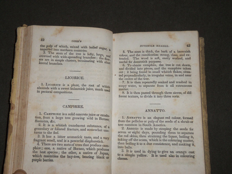 1836 COBB'S JUVENILE READER NO. 3 BOOK BY LYMAN COBB - CHAMBERSBURGH - KD 4841