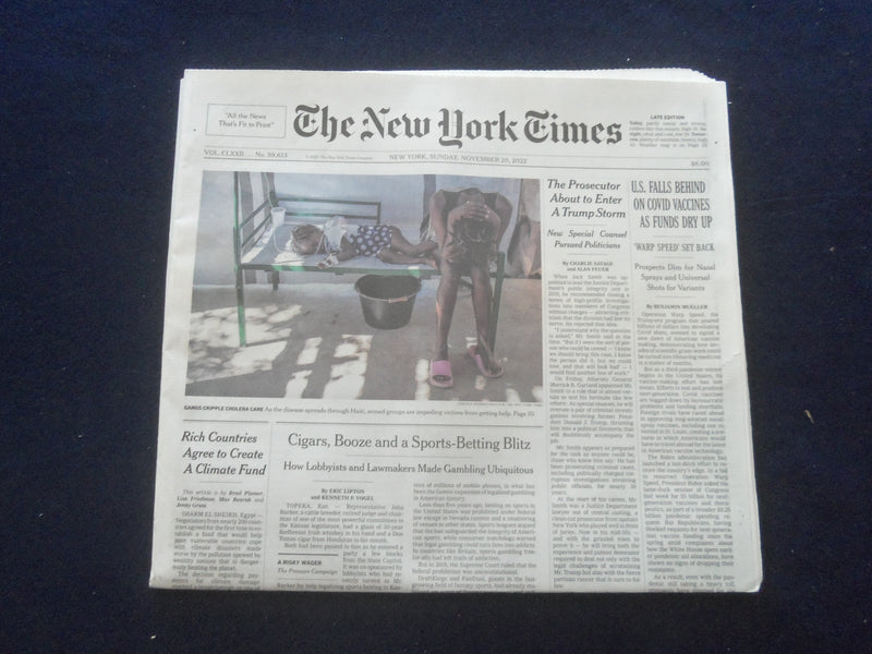 2022 NOV 20 NEW YORK TIMES - U.S. FALLS BEHIND ON VIRUS VACCINES AS FUNDS DRY UP