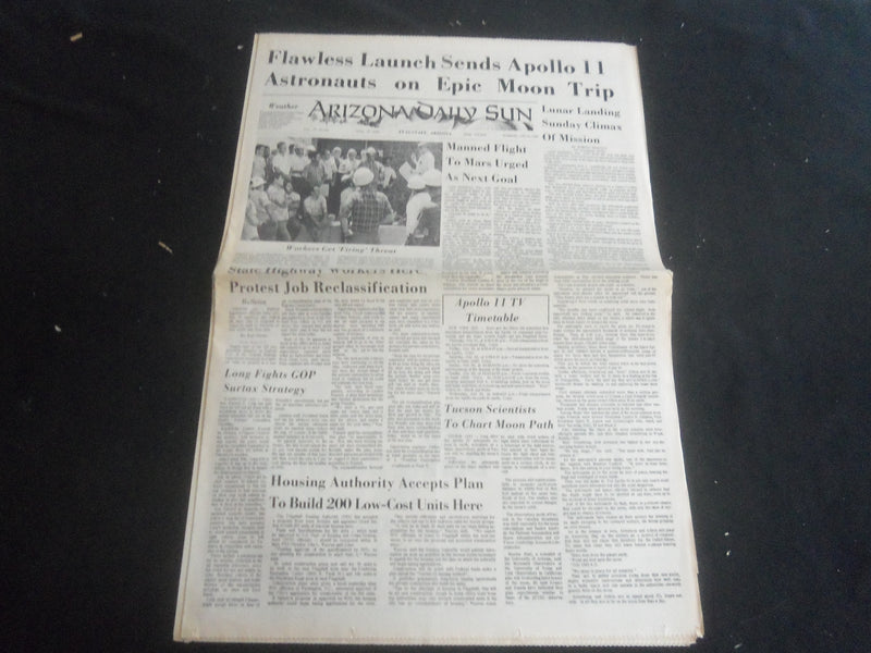 1969 JULY 16 ARIZONA DAILY SUN NEWSPAPER - ASTRONAUTS ON EPIC MOON TRIP- NP 5862