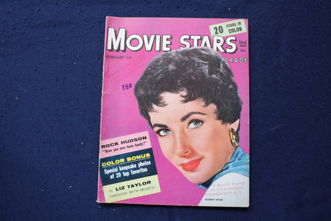 1955 FEBRUARY MOVIE STARS PARADE MAGAZINE - ELIZABETH TAYLOR COVER - E 18065