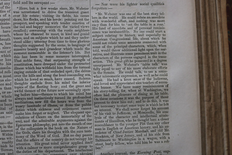 1852 JULY-DECEMBER THE LITERARY WORLD BOUND VOLUME - HAWTHORNE-WEBSTER - KD 9719