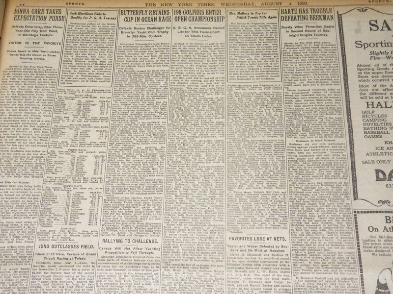 1920 AUGUST 4 NEW YORK TIMES - WILSON AND LEAGUE SARATOGA - NT 8549