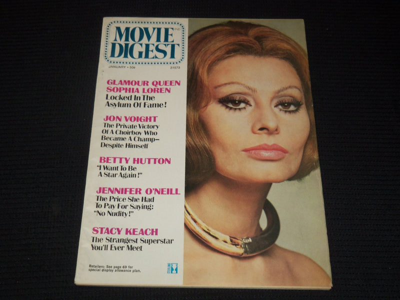 1973 JANUARY MOVIE DIGEST MAGAZINE - SOPHIA LOREN COVER - E 14617
