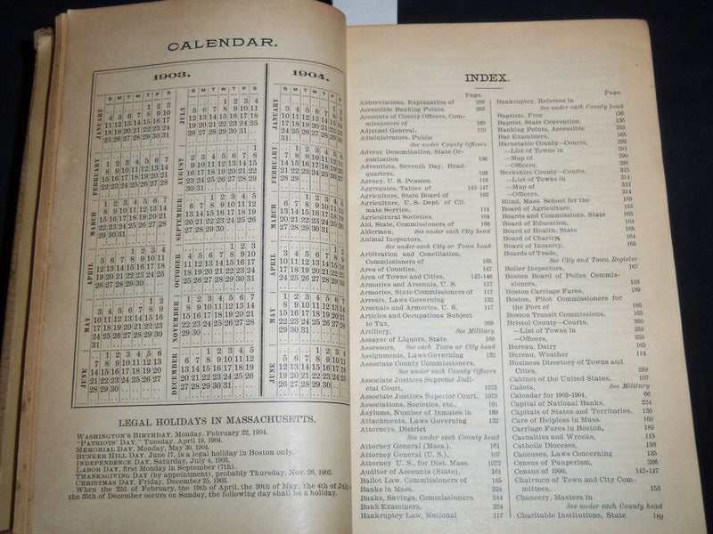 1903 MASSACHUSETTS YEAR BOOK AND BUSINESS DIRECTORY NO. 8 - KD 4502C