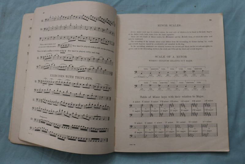 1890 OTTO LANGEY'S TUTORS CLARINET & SLIDE TROMBONE- LOT OF 2- SOFTCOVER- K 3384