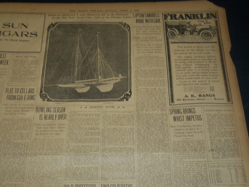 1906 APRIL 9 THE BOSTON HERALD VESUVIUS KILLS 43 THOUSANDS MORE INJURED - BH 277