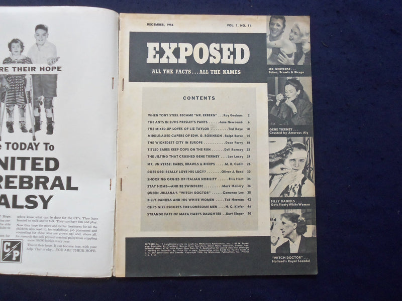 1956 NOVEMBER EXPOSED MAGAZINE - ELVIS-ELIZABETH TAYLOR-ANITA EKBERG - SP 4781M