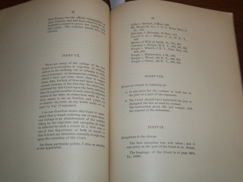 1897 COURT OF APPEALS APPELLANT'S BRIEF AND POINTS BULLETIN - NEW YORK - K 1158