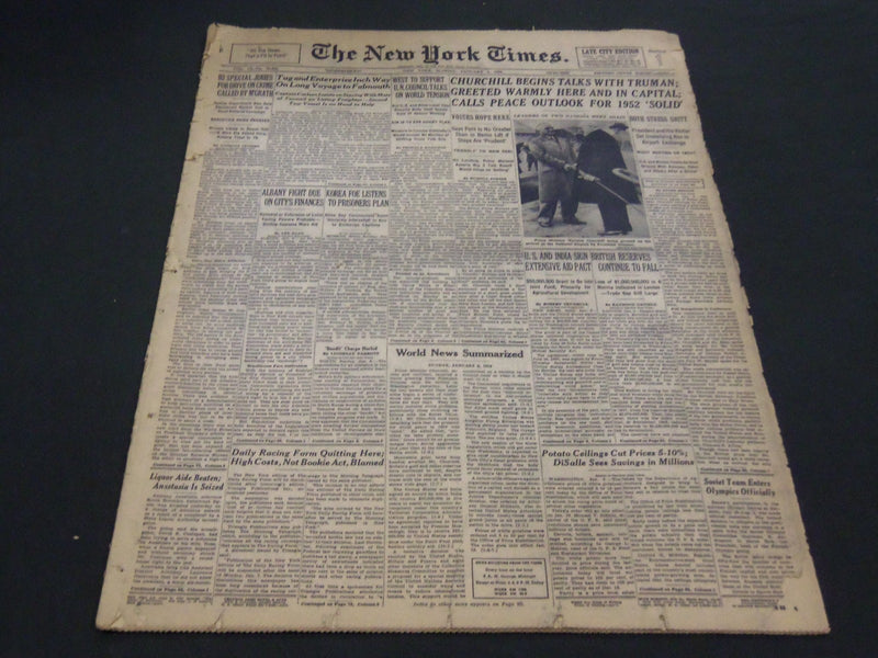 1952 JANUARY 6 NEW YORK TIMES - CHURCHILL BEGINS TALKS WITH TRUMAN - NT 4516