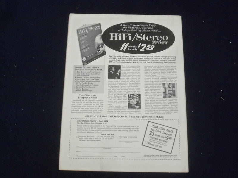 1962 APRIL THEATRE ARTS MAGAZINE - RUSSIAN THEATRE - STANISLAVSKY - ST 6831