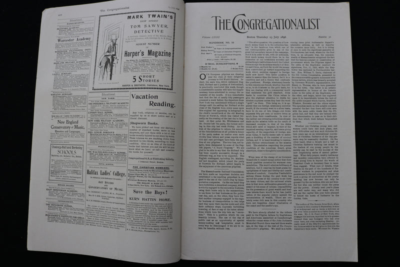 1896 JULY 23 THE CONGREGATIONALIST MAGAZINE - GEORGE P. SMITH - K 2342