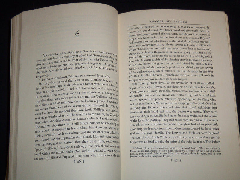 1962 RENOIR MY FATHER BOOK BY JEAN RENOIR - FIRST EDITION - KD 5388B