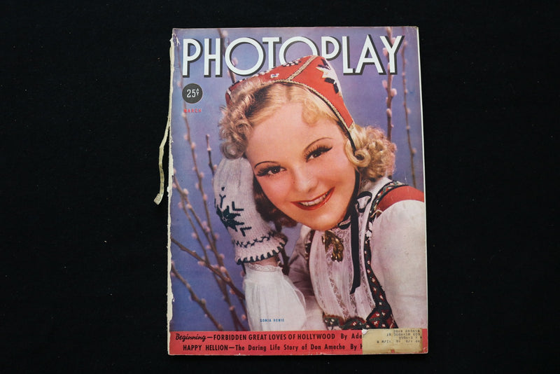 1938 MARCH PHOTOPLAY MAGAZINE - SONJA HENIE COVER - E 25380