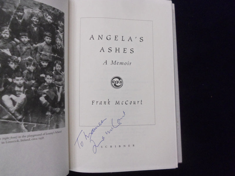 1998 ANGELA'S ASHES HARDCOVER BOOK - INSCRIBED BY FRANK MCCOURT - KD 8563