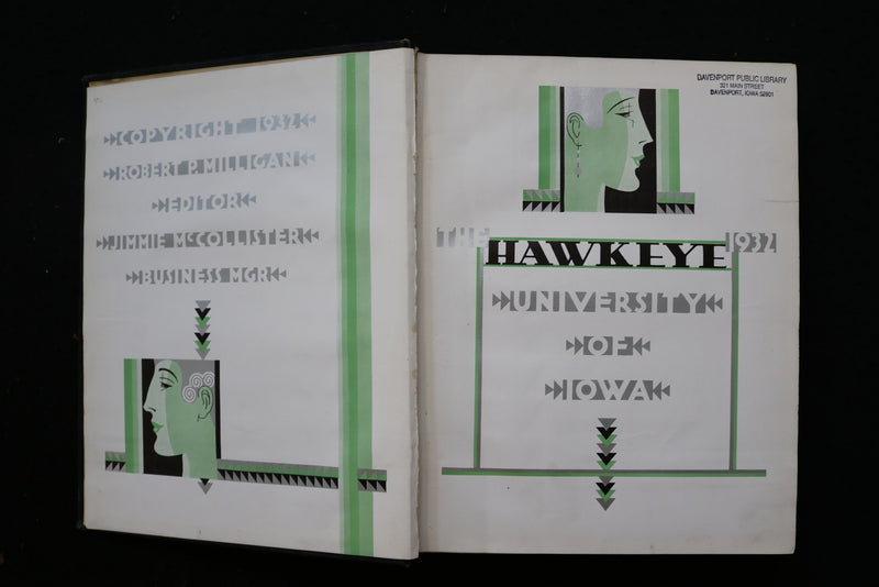 1932 THE HAWKEYE UNIVERSITY OF IOWA YEARBOOK - IOWA CITY, IOWA - YB 3540