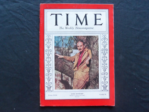 1938 APRIL 18 TIME MAGAZINE - LEWIS MUMFORD - T 607