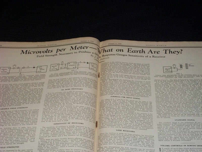 1930 JANUARY 4 RADIO WORLD MAGAZINE NICE ELECTRONICS COVERS & ADS - E 2813