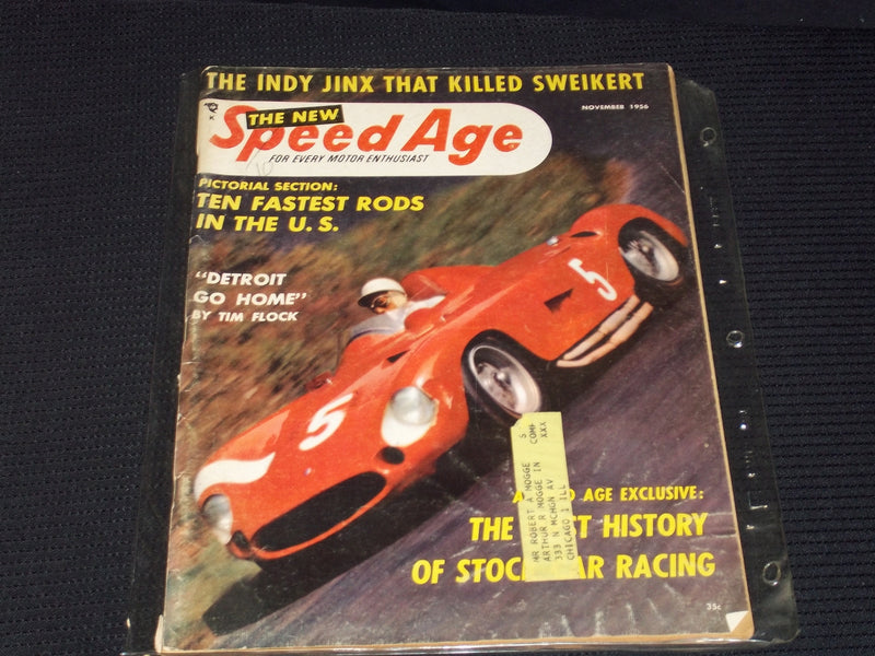1956 NOVEMBER SPEED AGE MAGAZINE - NICE RACING FRONT COVER - E 1959
