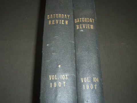 1907 SATURDAY REVIEW 2 BOUND VOLUMES - COMPLETE YR- PUBLISHED IN LONDON - R 1094