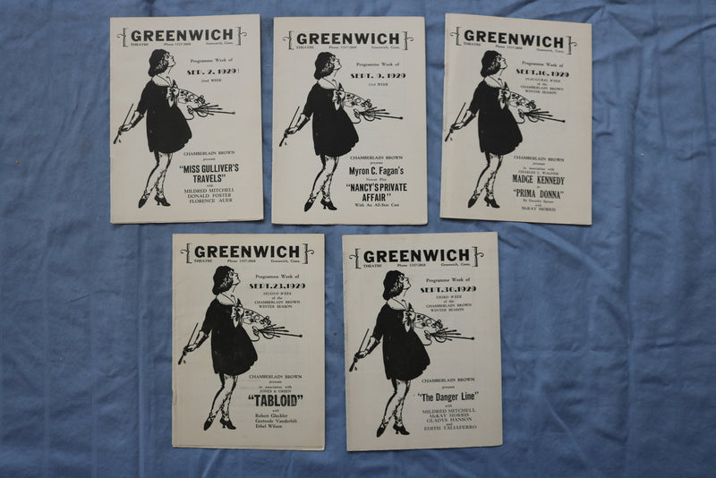 1929-1930 GREENWICH THEATRE PROGRAMS - LOT OF 26 +2 WINTER ANNOUNCEMENTS- O 3739