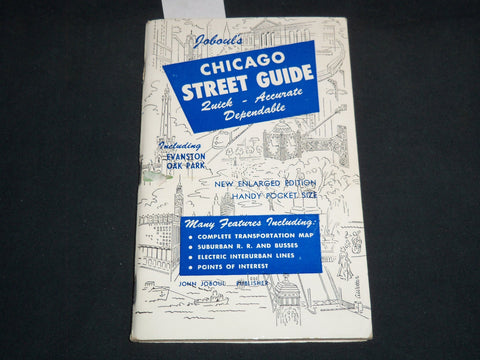 1951 JOBOUL'S CHICAGO STREET GUIDE - MAP - HANDY POCKET SIZE - J 8521